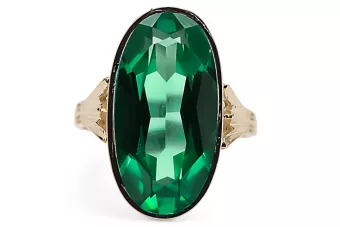 Smaragd 14 Karat Gelbgold Ring Vintage Stil vrc113y